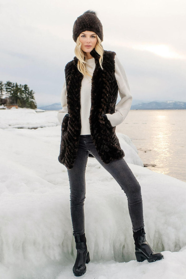 Fabulous Furs Gemma Knitted Vest - Whiskey