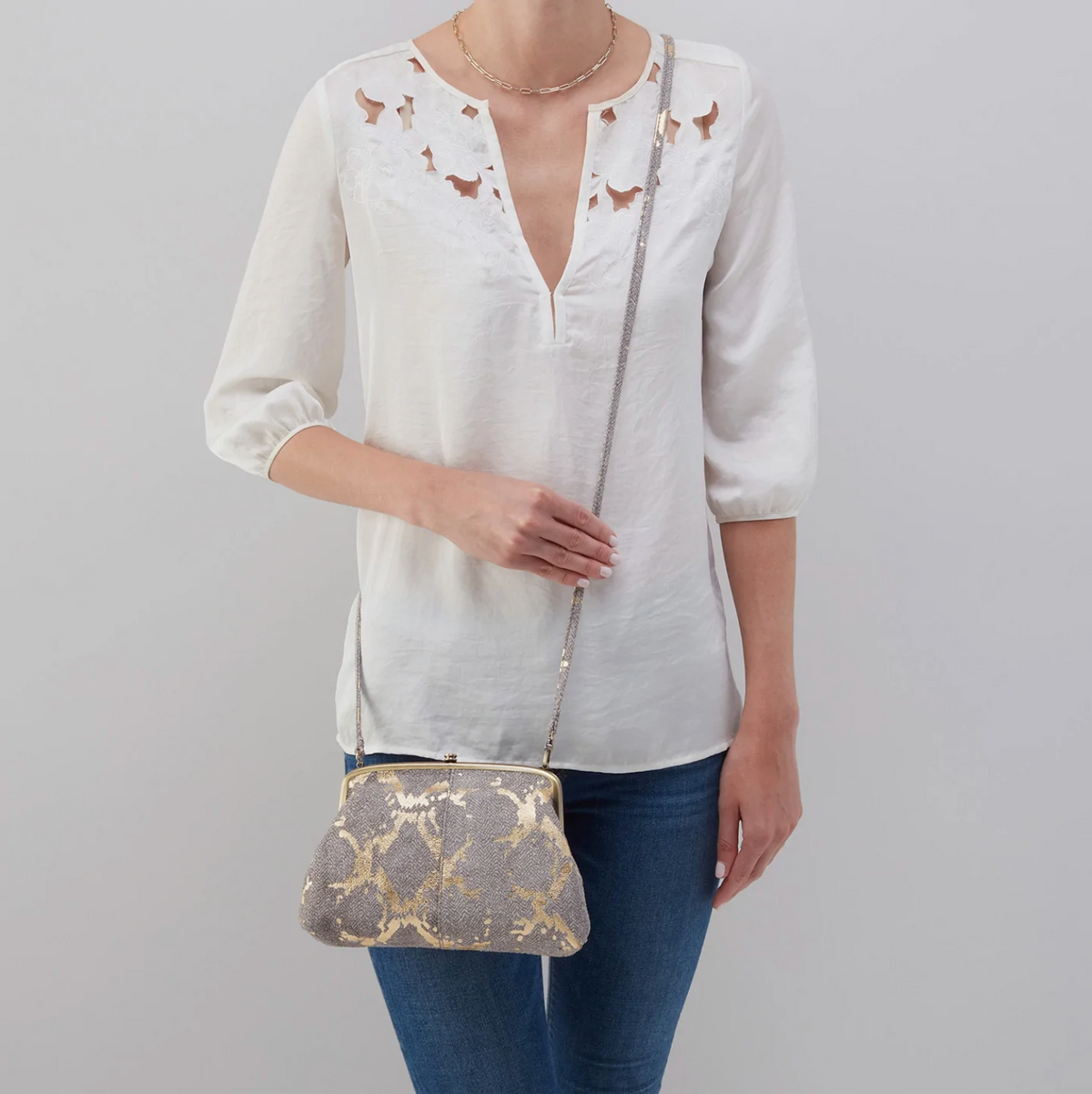 HOBO Lana Crossbody - Golden Herringbone