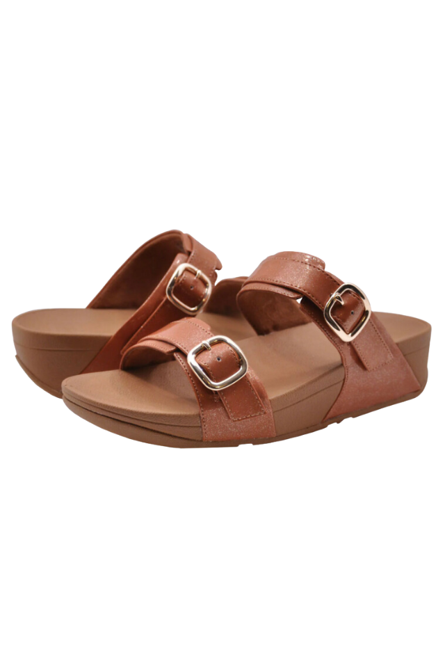 Fit Flop Lulu Glitter Slides - Clay Brown