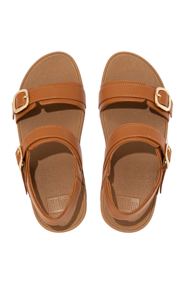 Fit Flop Lulu Adjustable Leather Back-Strap Sandals - Light Tan