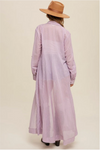 Listicle Long Button Down Shirt Dress - Lavender