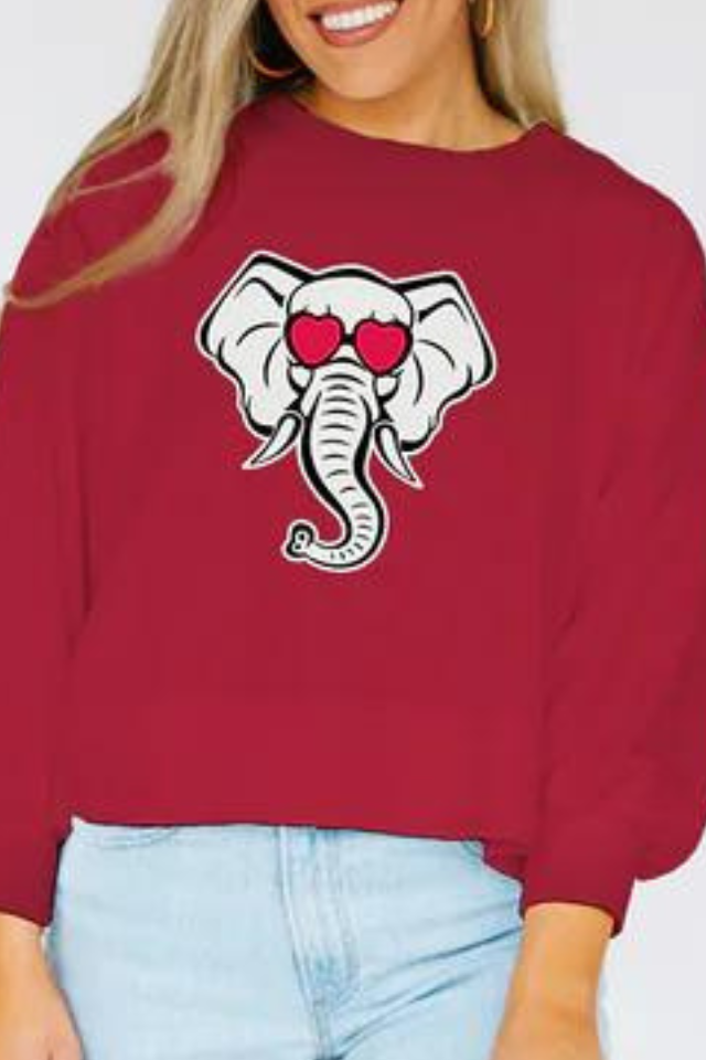 Mary Square Millie Sweatshirt - Alabama Elephant