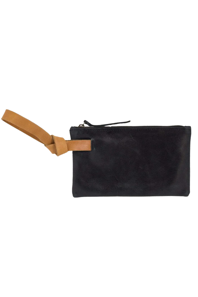 ABLE Rachel Wristlet - Black/Cognac