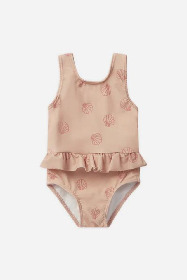 Rylee & Cru Skirted One-Piece - Seashell