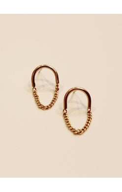 Able Arc Chain Earrings - Gold Filled