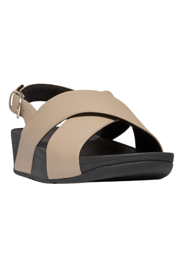 Fit Flop Lulu Cross Back Strap Sandal Leather - Latte Beige