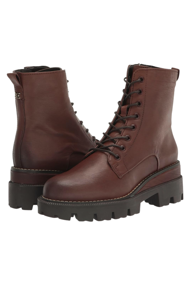 Sam Edelman Garret Combat Boot Dark Brown