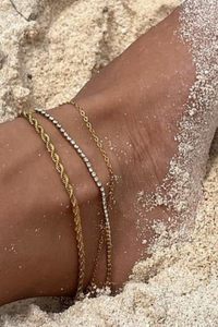 Ellie Vail Tate Rope Chain Anklet - Gold