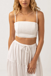 Rhythm Quinn Crop Top - White