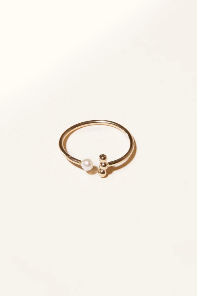 ABLE Caesar Open Pearl Ring - Gold