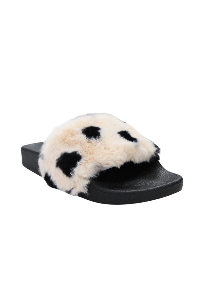Fabulous Furs Fur Trimmed Slides Wild Cheetah Seaside Shoes Swim
