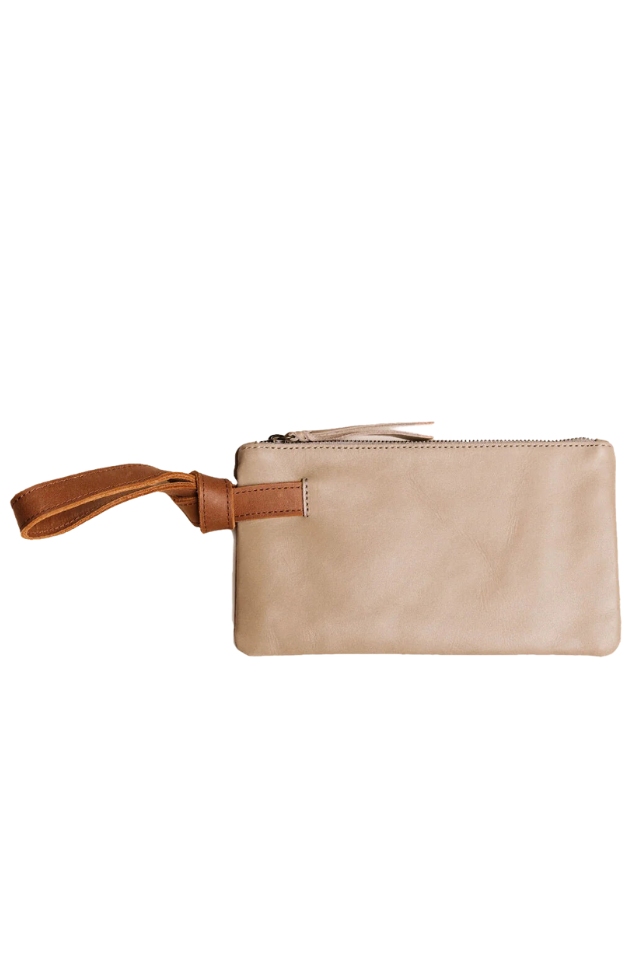 ABLE Rachel Wristlet - Pebble/Whiskey