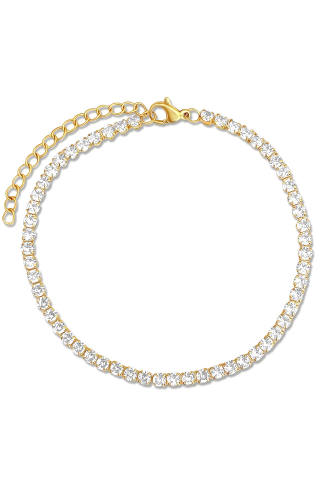 Ellie Vail Esti Tennis Anklet - Gold