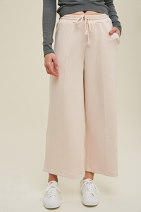 Wishlist Scuba Drawstring Wide Leg Pant - Ballet