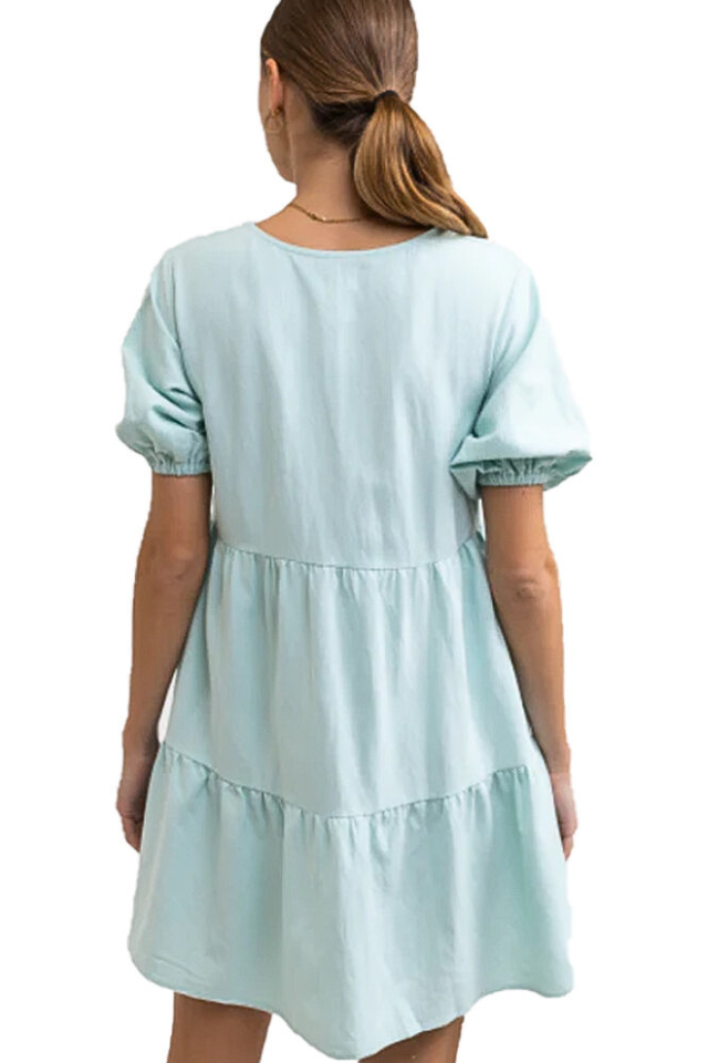 Rhythm Marla Tiered Mini Dress - Blue Mist
