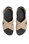 Fit Flop Lulu Cross Back Strap Sandal Leather - Latte Beige