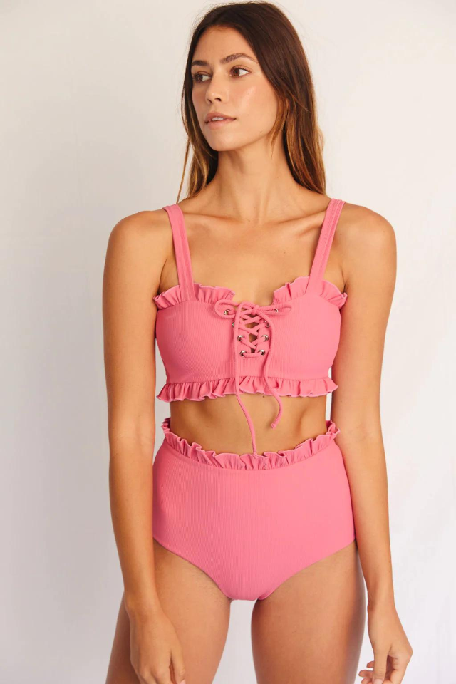 Citrine Swim Ivy Top - Rose Ribbed