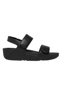 Fit Flop Lulu Adjustable Leather Slides - All Black