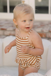 Quincy Mae Ruffled One-Piece Swimsuit - Clay