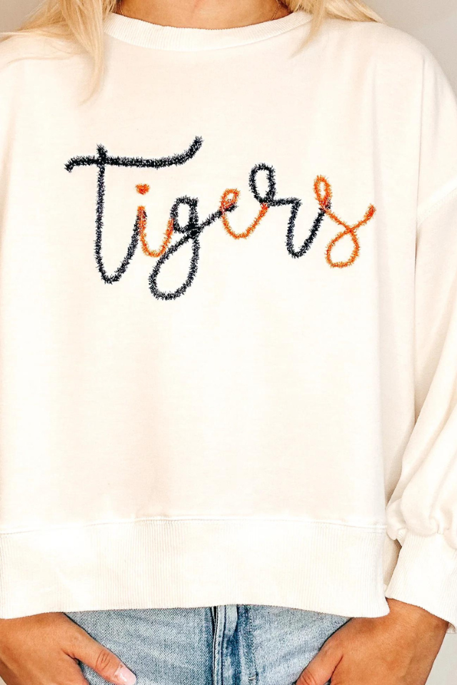 Mary Square Millie AU Go Tiger Sweatshirt - White