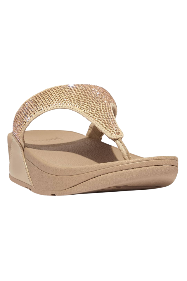 Fit Flop Lulu Crystal Embellished Toe Post Sandal - Latte Beige