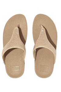 Fit Flop Lulu Crystal Embellished Toe Post Sandal - Latte Beige