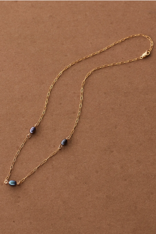 Ronaldo Free to Be Necklace - 14K Gold/Peacock Pearl