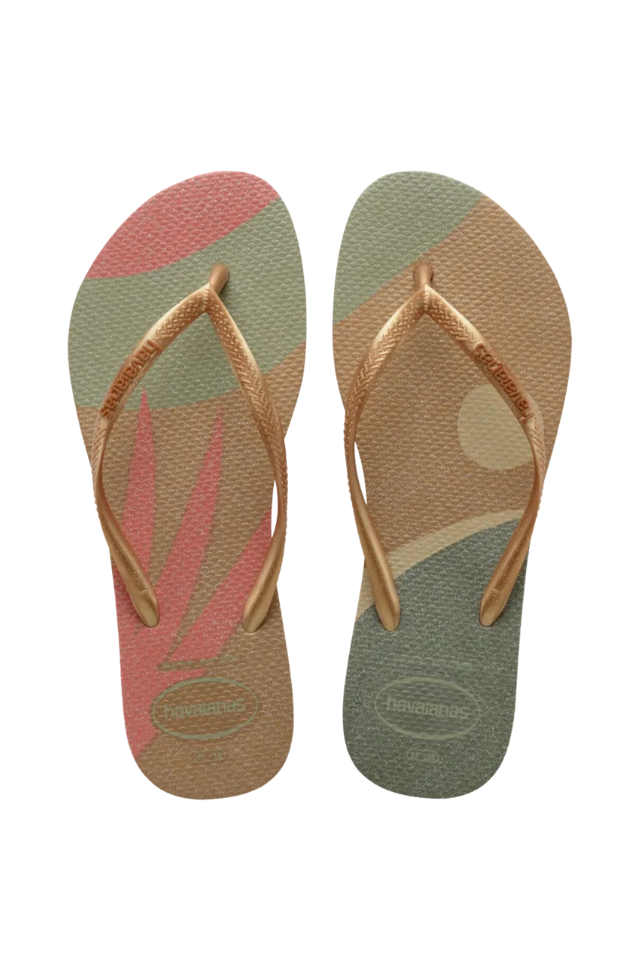 Havaianas Kids Slim Palette Glow Sandal - Sand Grey/Golden