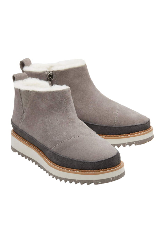TOMS Marlo Water Resistant Faux Fur Boot - Tan Leather/Suede
