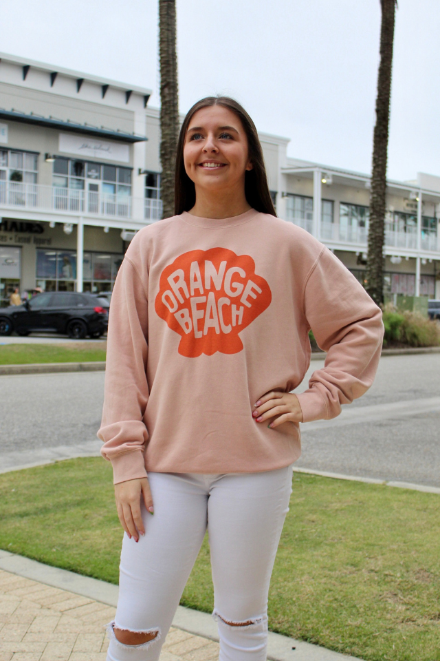 Orange Beach Shell Sweatshirt - Dusty Pinky
