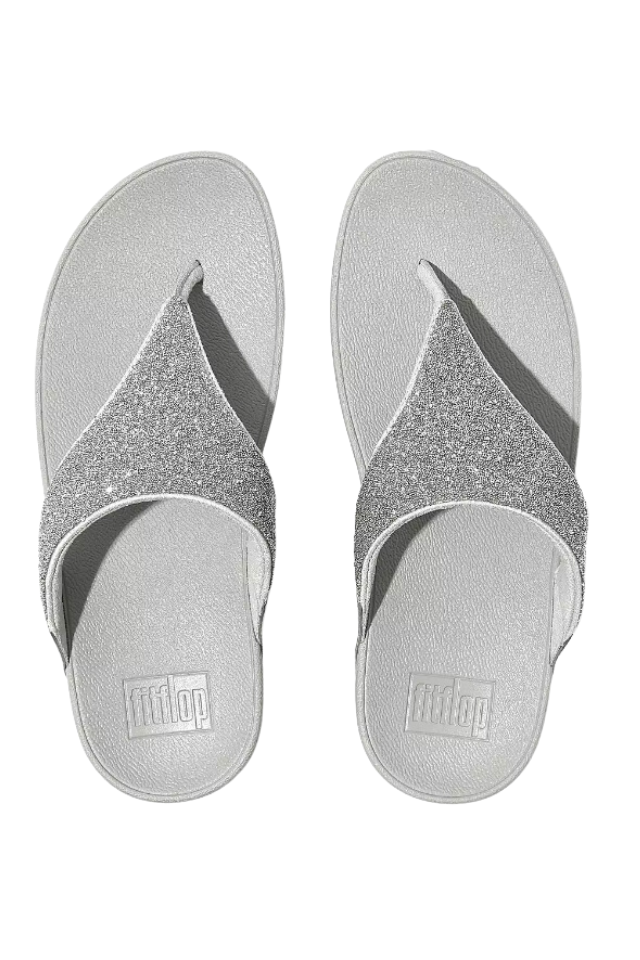 Fit Flop Shimmerlux Toe-Post Sandals - Silver